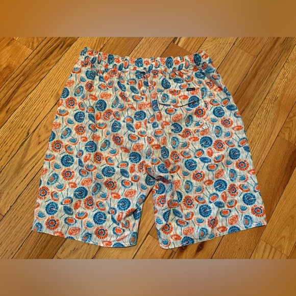 Johnnie O 1/2 Elastic Swim Trunks Men’s Size M Blue/Orange Geometric Print Lined - Picture 6 of 16